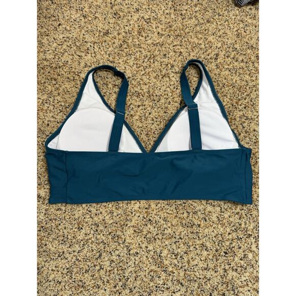 Women's Bikini Set Two Piece Swimsuit High Waisted‎ V Neck Ruched Blue 4XL - Picture 5 of 8